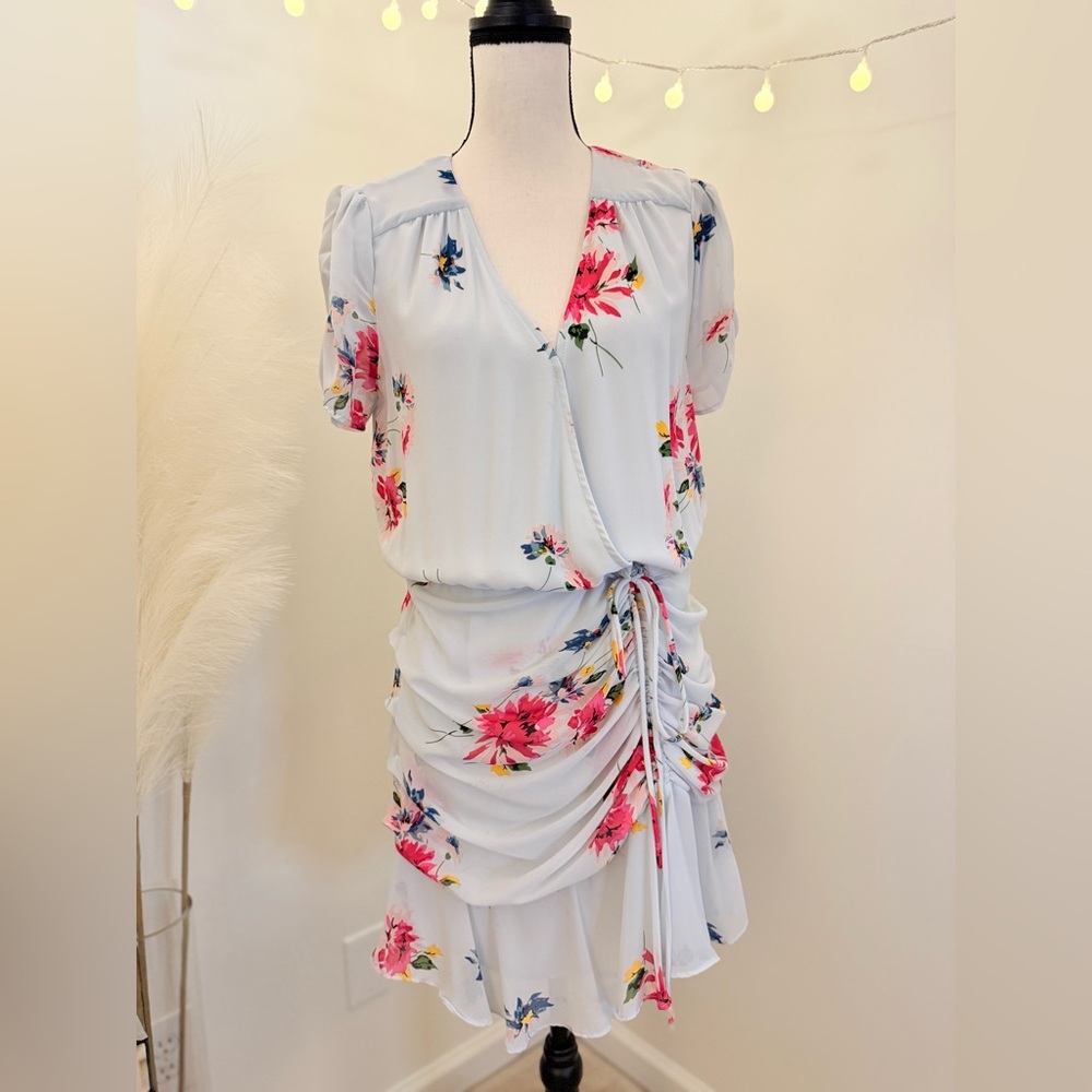 🌾 ASTR The Label Baby Blue Natasha Dress with Floral‎ Accents